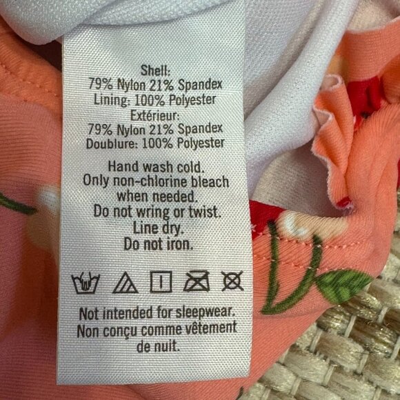 Janie and Jack Baby Girl Cherry Print One Piece Swimsuit Orange Size 6-12M - Picture 8 of 8